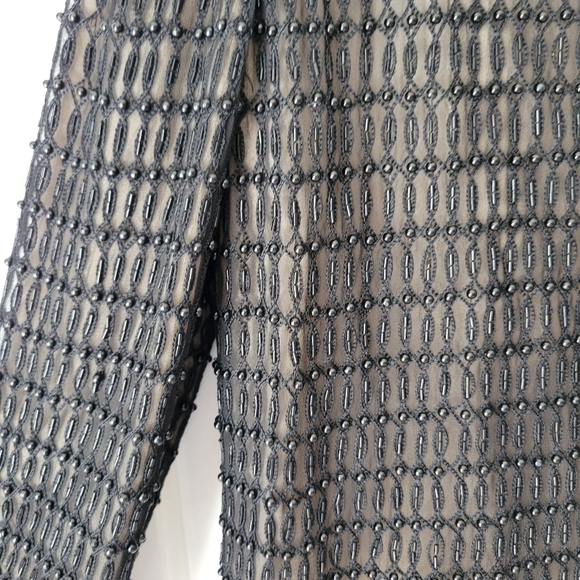 Adrianna Papell Black Silk Beaded Vintage Formal Jacket 90s - Picture 4 of 9